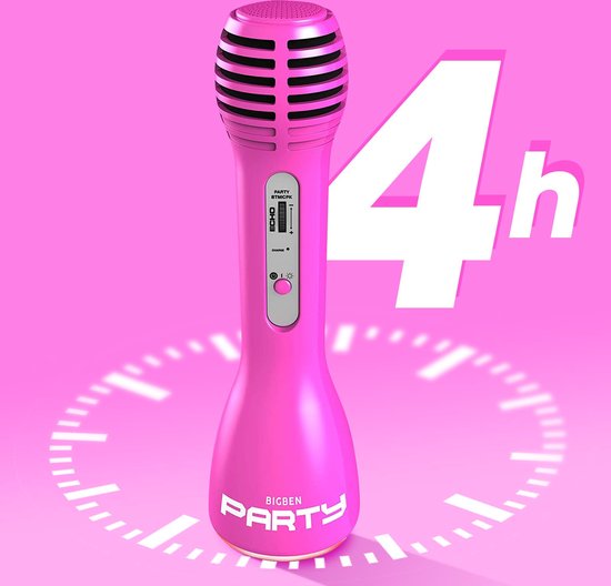 Bigben Party Microfoon  - Karaokeset - Bluetooth - Roze - Bigben