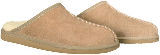 Schapenvacht pantoffels - Lamsvacht heren slippers - Camel - Maat 41