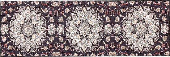 ARITAS - Loper tapijt - Zwart/Beige - 80 x 240 cm - Polyester