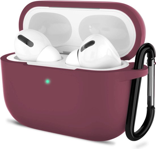 Shieldcase Case - beschermhoes geschikt voor Airpods Pro / 2 Pro silicone case - case geschikt voor Airpods Pro / Pro 2 hoesje - optimale bescherming - burgundy