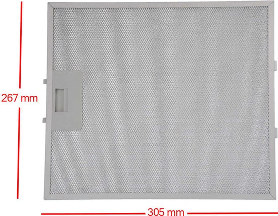 Filtre métallique Alapure 480122102168 306x267x9mm adapté pour Whirlpool | MFR40
