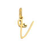 Letter hanger inclusief ketting - V - letter - charm - goud kleur - stainless steel - verkleurt niet - perfect cadeau - Valentijn - verjaardag - dierbare