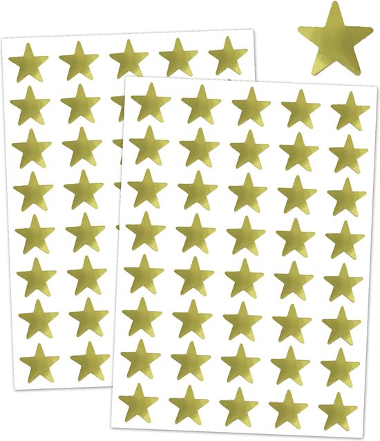 2 Stickervellen Gouden Sterren - 80 Zelfklevende Sterren Kleur Goud - Sterrenstickers Goud - Gouden Sterrenstickers - Stickers Kerst - Gouden Sterren Stickers - Hobbystickers - Stickers Volwassenen - Stickers Meisjes