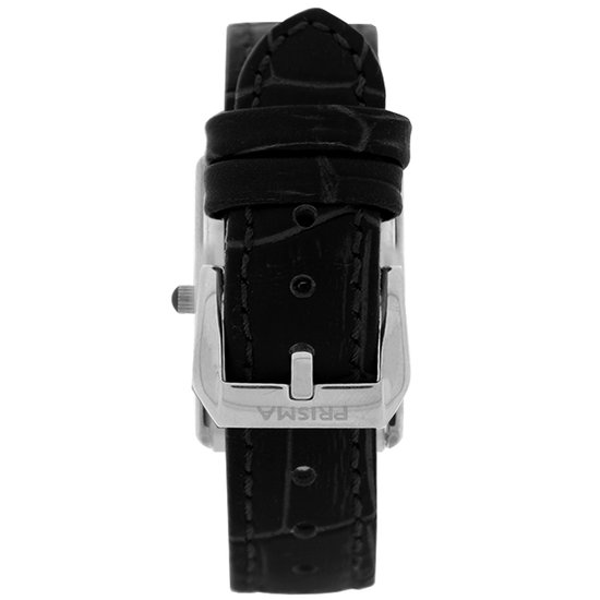 Prisma - montre homme - P.2372 Baron Silver cuir blanc/noir