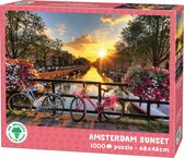 M. Puzzle Brocoli 1000 pièces - Coucher de soleil Amsterdam - Puzzle Coucher de soleil sur les canaux - Collection Villes - 68 x 48 cm