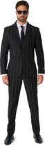 Suitmeister Pinstripe - Costume Homme - Glow In The Dark - Néon Zwart - Halloween - Taille L