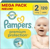 Pampers Premium Protection - Taille 2 (4-8kg) - 120 Couches - Mega Pack