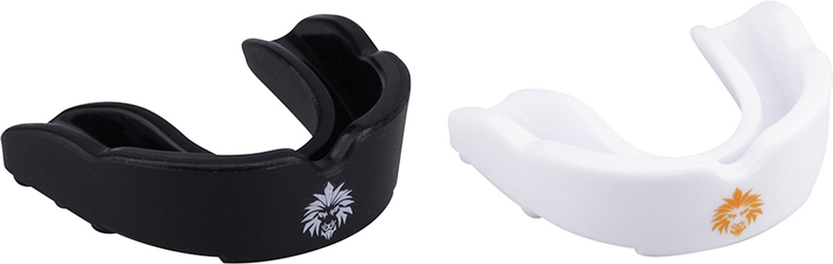 ORCQ Gebitsbeschermer - Mouthguard voor Boksen, Kickboksen en Hockey - Gebitsbeschermer voor volwassenen - Bitjes met opbergdoosje - Set van 2 stuks kleuren - Wit en Zwart