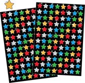 2 Stickervellen Glimmende Sterren Stickers - Beloningsstickers Sterren - Glimmende Folie Stickers - Stickervellen Sterren - Sterren Stickers Rood, Zilver, Geel, Blauw, Groen