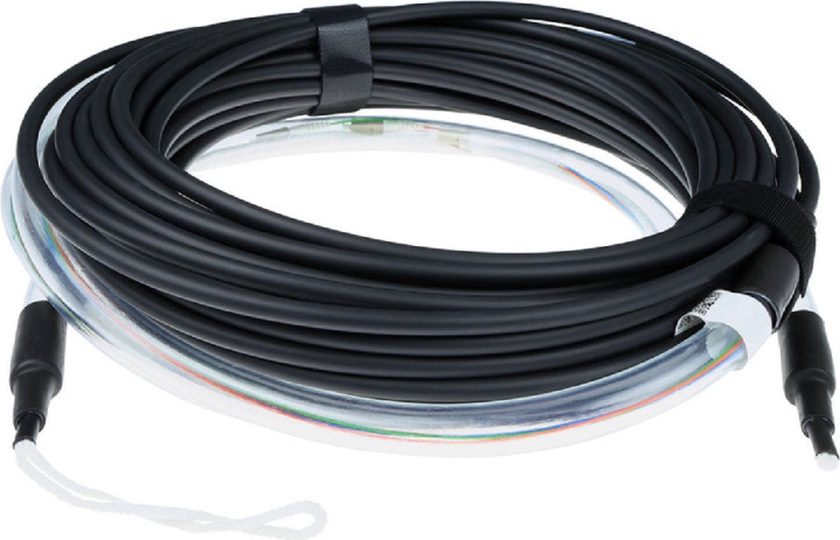 ACT RL4612 Prefab Glasvezel Multimode 50/125 OM3 Indoor/Outdoor Kabel | 12-voudig | LC connectoren | 120 meter