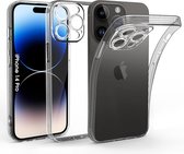 iPhone 14 Pro Hoesje Transparant - iPhone 14 Pro Schokbestendig Stevig Siliconen Beschermhoesje Doorzichtig - Met Extra Camera Bescherming