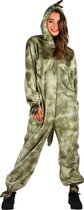 Dieren Kostuum Dino Volwassenen - Pluche - Dieren Onesie - Carnaval - Verkleedkleren Damen En Heren - Groen - Maat XS/S