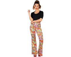 Damesbroek Flared Hippie Flower Power - Dames - Verkleedkleding - Carnavalskleding - Hippie Broek - Maat L/XL
