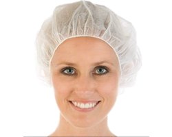 CMT® | 300 haarnetjes WIT maat M | non woven | latexvrij | clip cap wegwerphaarnetje horeca