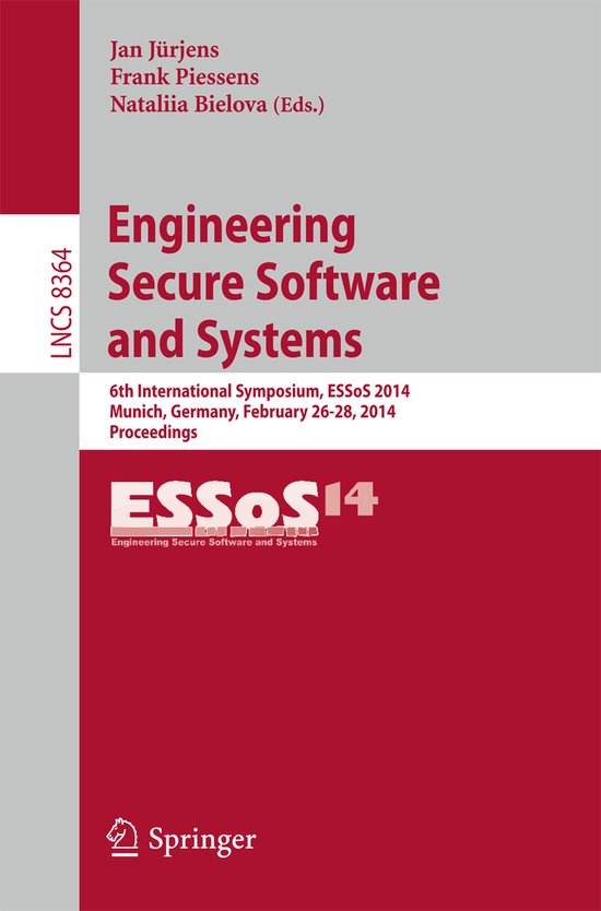 Engineering Secure Software and Systems - cover
