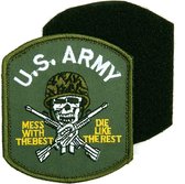 Embleem stof US Army (doodskop) met klittenband