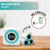 Bailanta Mini Printer - Incl. 6 Sticker Rollen - Sticker printer - Labelprinter - Mobiele Fotoprinter - Stickers, Foto’s - Pocket printer - Wit
