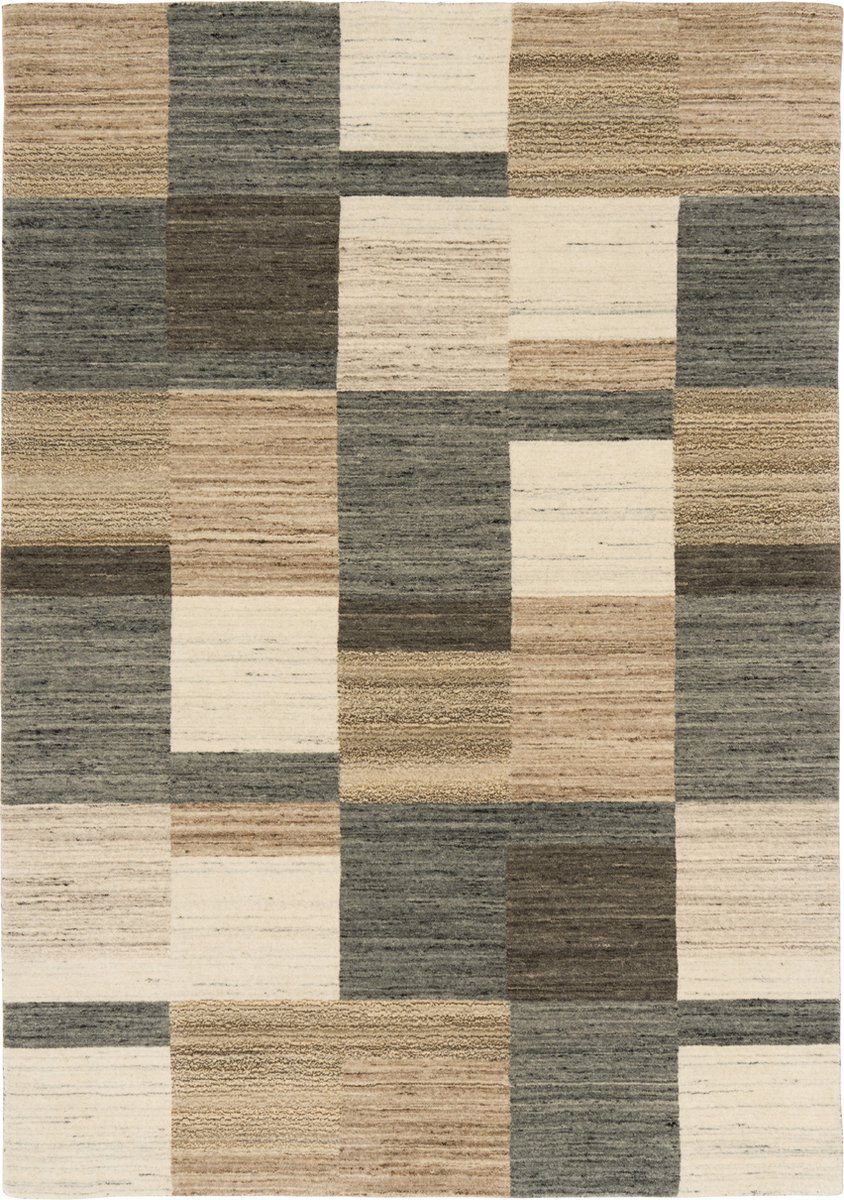 DHOME Hoofdbord van natuurlijke wol 135x115cm met bedpoten 120/135 - Zwart