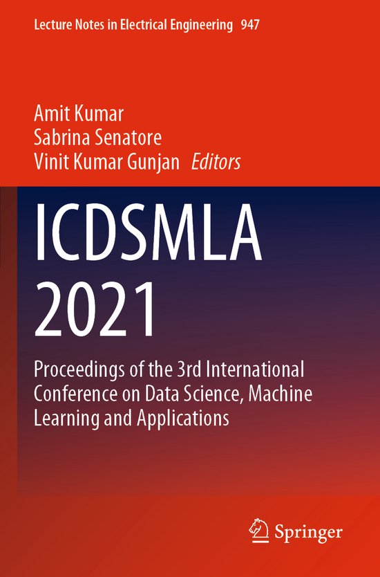 Lecture Notes in Electrical Engineering947- ICDSMLA 2021 - cover