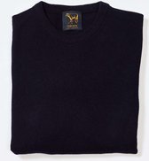 Osborne Knitwear Trui met ronde hals - Sweater heren in Lamswol - Pullover Heren - Navy - 3XL