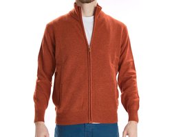 Osborne Knitwear Cardigan met rits - Lamswol - Ember - L