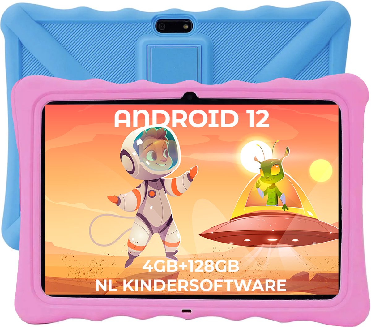 Kindertablet XL PRO - 4GB RAM - 64+128GB Opslag - 10,1 Inch - 100% Kidsproof - Ouderlijk Toezicht - Dagelijkse Schermtijd Limiet - Speciale Kindersoftware - Roze