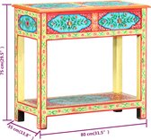 Table murale peinte à la main 80x35x75 cm bois de manguier massif