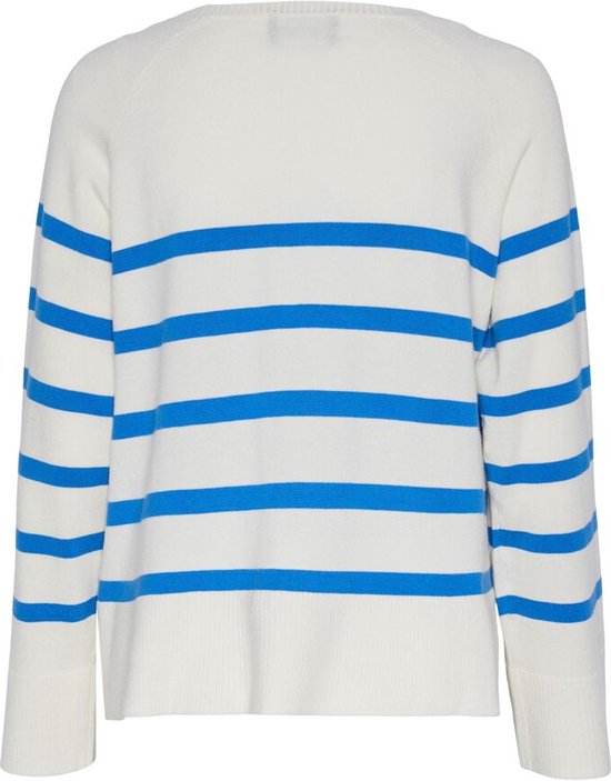 Pieces Sia Ls Knit White French Blue BLAUW S