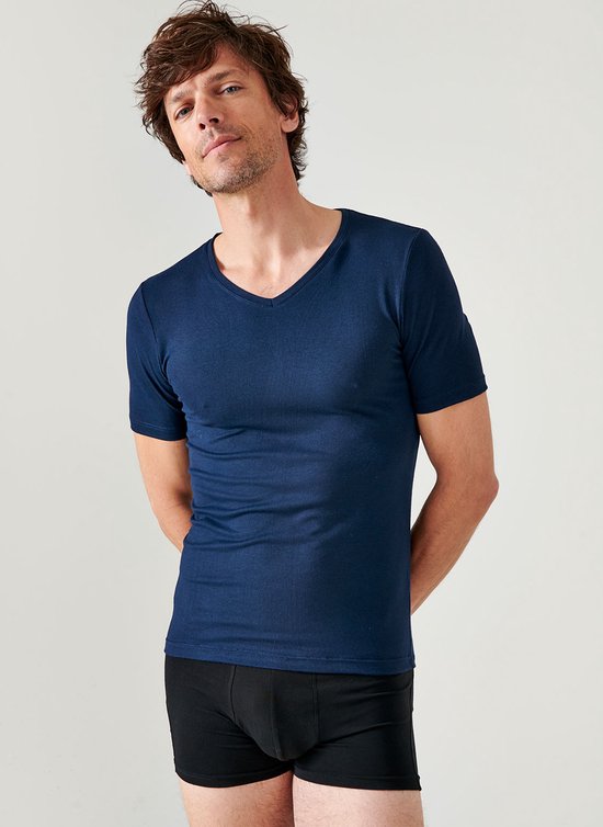 Damart - Microvezel Thermolactyl Sensitive, T-shirt Korte mouwen, niveau 2 - Heren - Blauw - XL