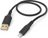 Hama Silicone USB-A to Lightning Cable - Câble de chargement adapté pour iPhone / iPad - Certifié MFI - 3A USB 2.0 - 480Mbps - 150cm - Zwart