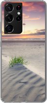 Geschikt voor Samsung Galaxy S21 Ultra hoesje - Zonsondergang in een landschap in Nederland - Siliconen Telefoonhoesje