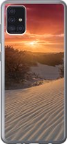 Geschikt voor Samsung Galaxy A52 5G hoesje - Zonsondergang bij het Nederlandse strand - Siliconen Telefoonhoesje