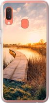 Geschikt voor Samsung Galaxy A20e hoesje - Zonsondergang in de Nederlandse polder - Siliconen Telefoonhoesje