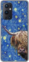 Geschikt voor OnePlus 9 Pro hoesje - Sterrennacht - Van Gogh - Schotse hooglander - Siliconen Telefoonhoesje