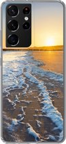 Geschikt voor Samsung Galaxy S21 Ultra hoesje - Het strand bij Domburg - Siliconen Telefoonhoesje