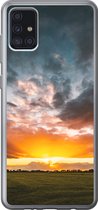 Samsung Galaxy A52 5G hoesje - Zonsondergang boven een weiland in Nederland - Siliconen Telefoonhoesje
