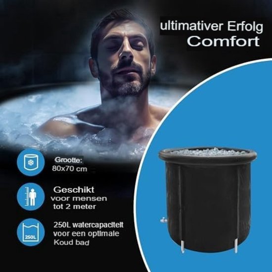 Zitbad Bath Bucket Bad Bucket 70x80cm Zwart bol