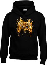 Hoodie kind - Game - Controller regenboog print op sweater met capuchon - Voor de echte Gamer - Maat 110/116