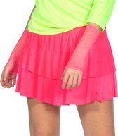 Wilbers & Wilbers - Jaren 80 & 90 Kostuum - Neon Roze Strokenrok Disco Vrouw - Roze - One Size - Carnavalskleding - Verkleedkleding