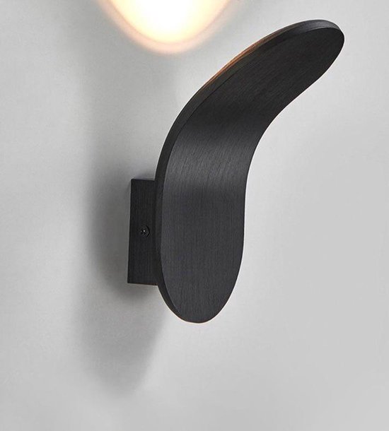 Curved wandlamp zwart - 2024 model - wandlampen - wandlamp voor binnen - LED verlichting - Warm wit licht- wandlamp woonkamer