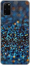 Geschikt voor Samsung Galaxy S20 Plus hoesje - Glitter - Blauw - Abstract - Design - Siliconen Telefoonhoesje