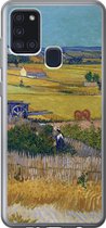 Geschikt voor Samsung Galaxy A21s hoesje - De oogst - Vincent van Gogh - Siliconen Telefoonhoesje