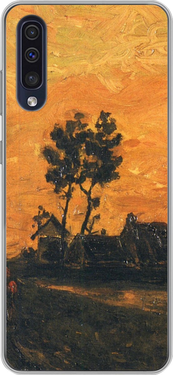 Telefoonhoesje Geschikt voor Samsung Galaxy A30s hoesje - Landschap bij zonsondergang - Vincent van Gogh - Siliconen Telefoonhoesje Telefoonhoesje
