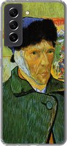 Geschikt voor Samsung Galaxy S21 FE hoesje - Zelfportret met verbonden oor - Vincent van Gogh - Siliconen Telefoonhoesje