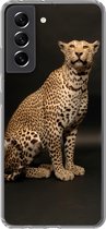 Geschikt voor Samsung Galaxy S21 FE hoesje - Luipaard - Dieren - Vlek - Siliconen Telefoonhoesje