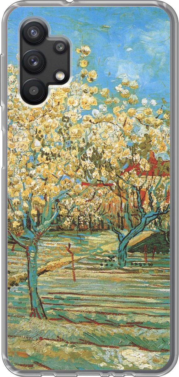 Telefoonhoesje Geschikt voor Samsung Galaxy A32 5G hoesje - Boomgaard in bloei - Vincent van Gogh - Siliconen Telefoonhoesje Telefoonhoesje