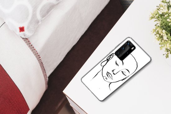 Coque Huawei P40 Pro - Femme - Visage - Portrait - Coque de téléphone en Siliconen