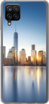 Geschikt voor Samsung Galaxy A12 hoesje - New York - Skyline - Reflectie - Siliconen Telefoonhoesje