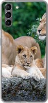 Geschikt voor Samsung Galaxy S21 Plus hoesje - Leeuwen - Dieren - Welpen - Siliconen Telefoonhoesje