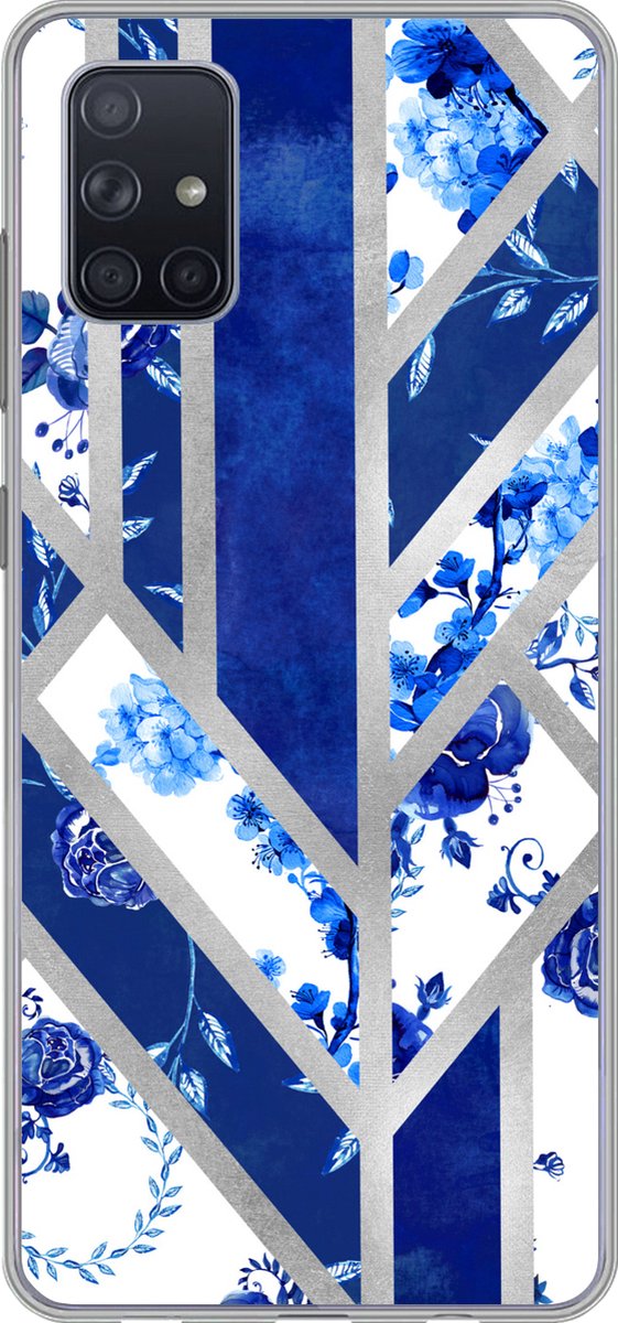 Telefoonhoesje Geschikt voor Samsung Galaxy A71 hoesje - Delfts blauw - Design - Luxe - Siliconen Telefoonhoesje Telefoonhoesje